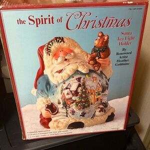 The Spirit of Christmas Santa Tea Light Holder by - Multicolor